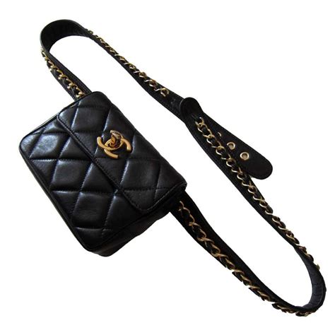 chanel waist bag with chain|chanel waist bag with pouch.